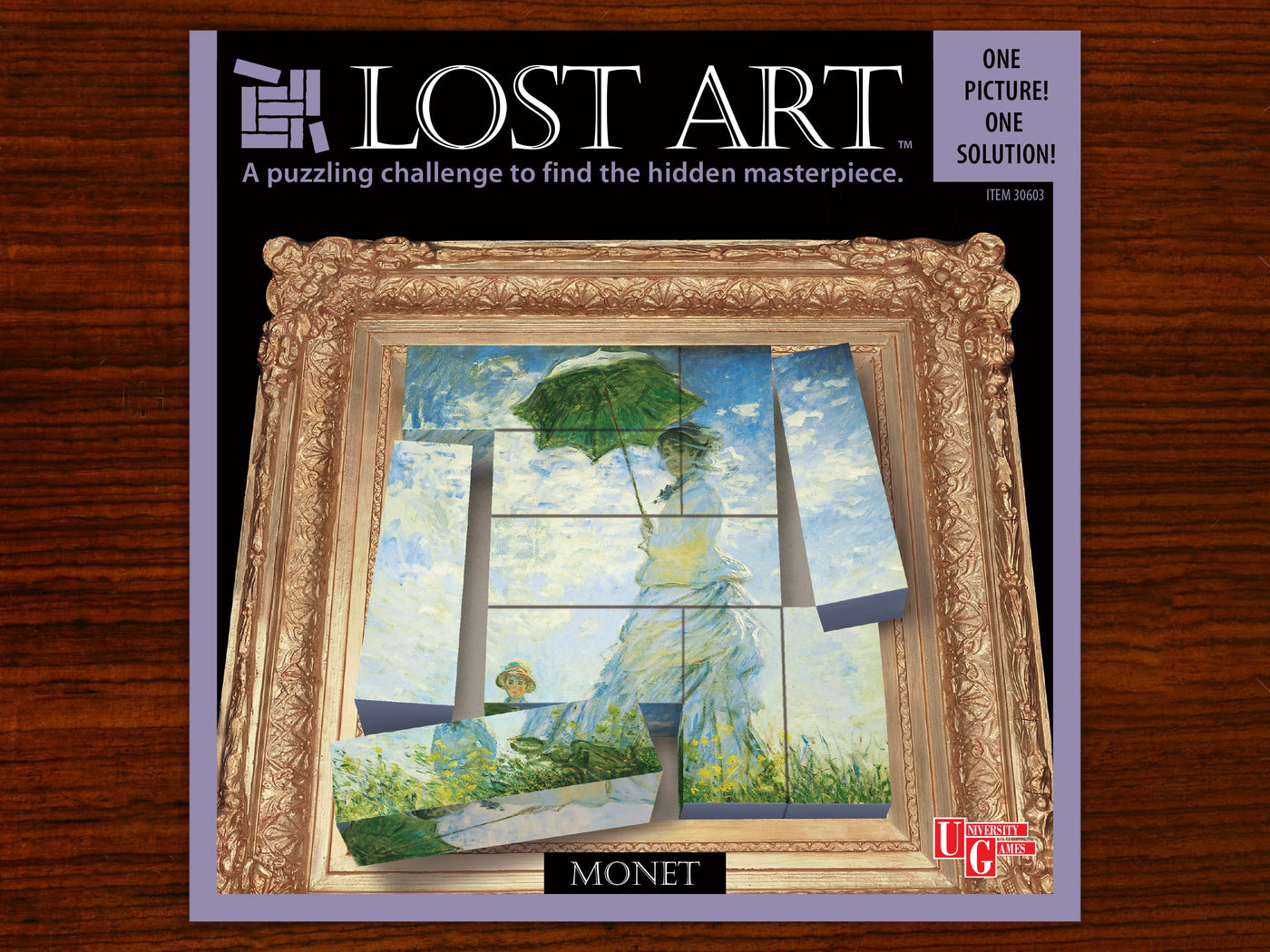 Rare Collectable Lost Art - Monet - 3D Block Puzzle - "Woman with a Parasol - Madame Monet and Her Son" - invented by Dan Gilbert