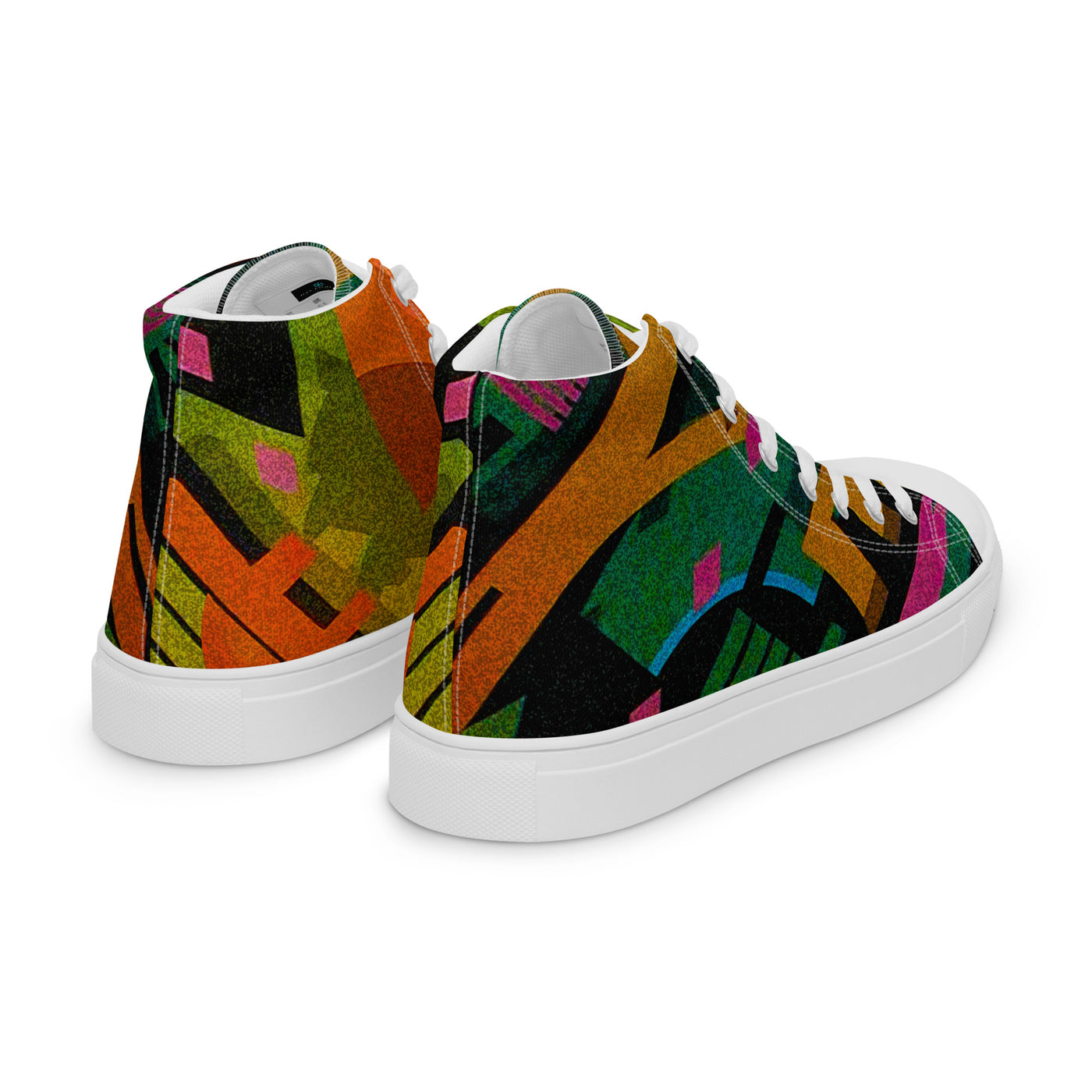 TechAbstract 1 color - Men's High Top Canvas Shoes