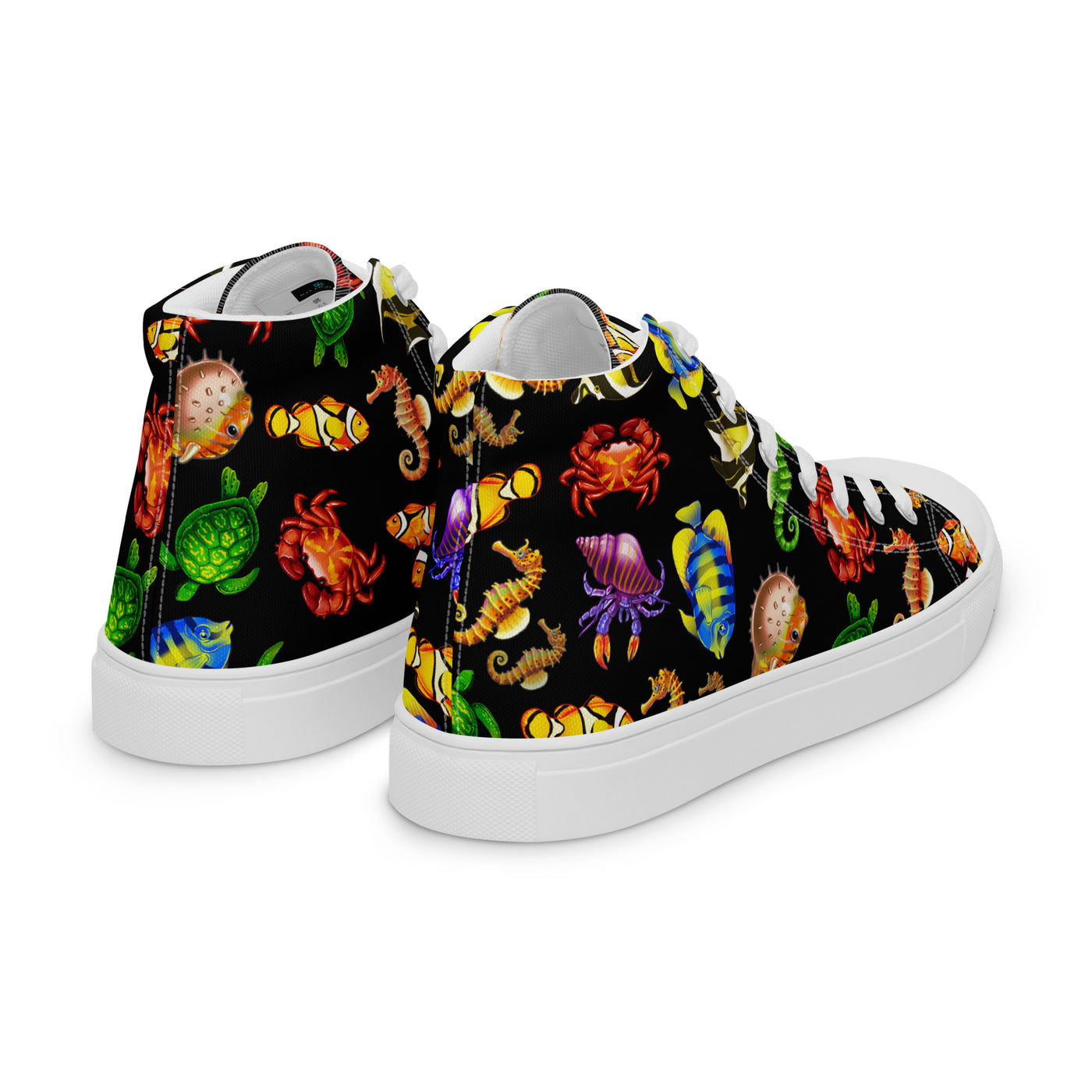Rainbow Sea - Men's High Top Canvas Shoes