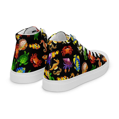 Rainbow Sea - Men's High Top Canvas Shoes