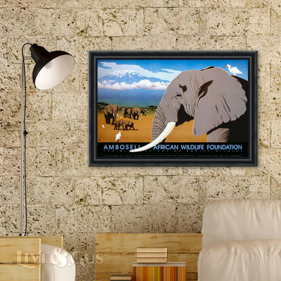 Limited Edition Wildlife Poster by Dan Gilbert - African Wildlife Foundation Amboseli