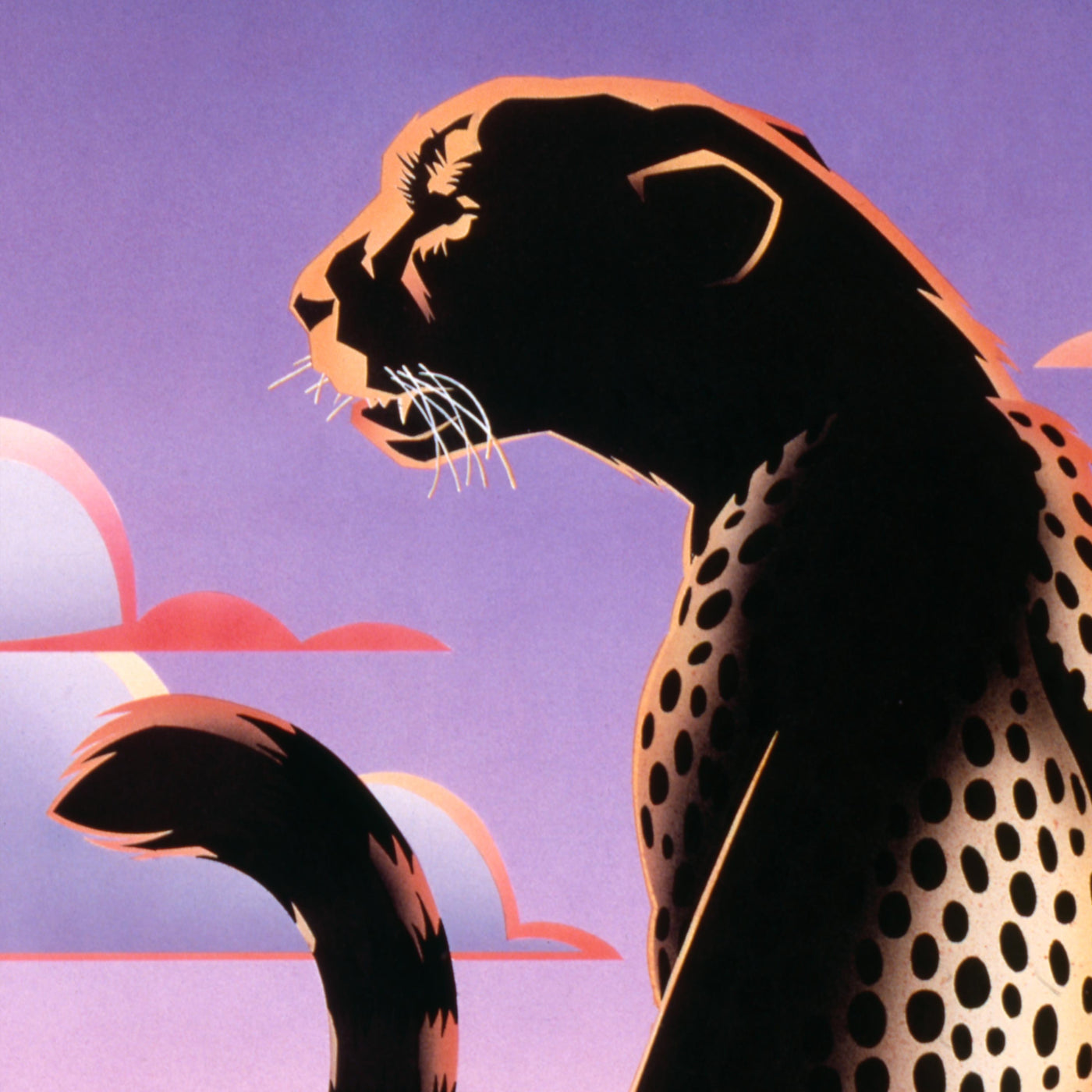 Limited Edition Serengeti Cheetah Poster by Dan Gilbert - African Wildlife Foundation - Cheetah and Baobab Tree