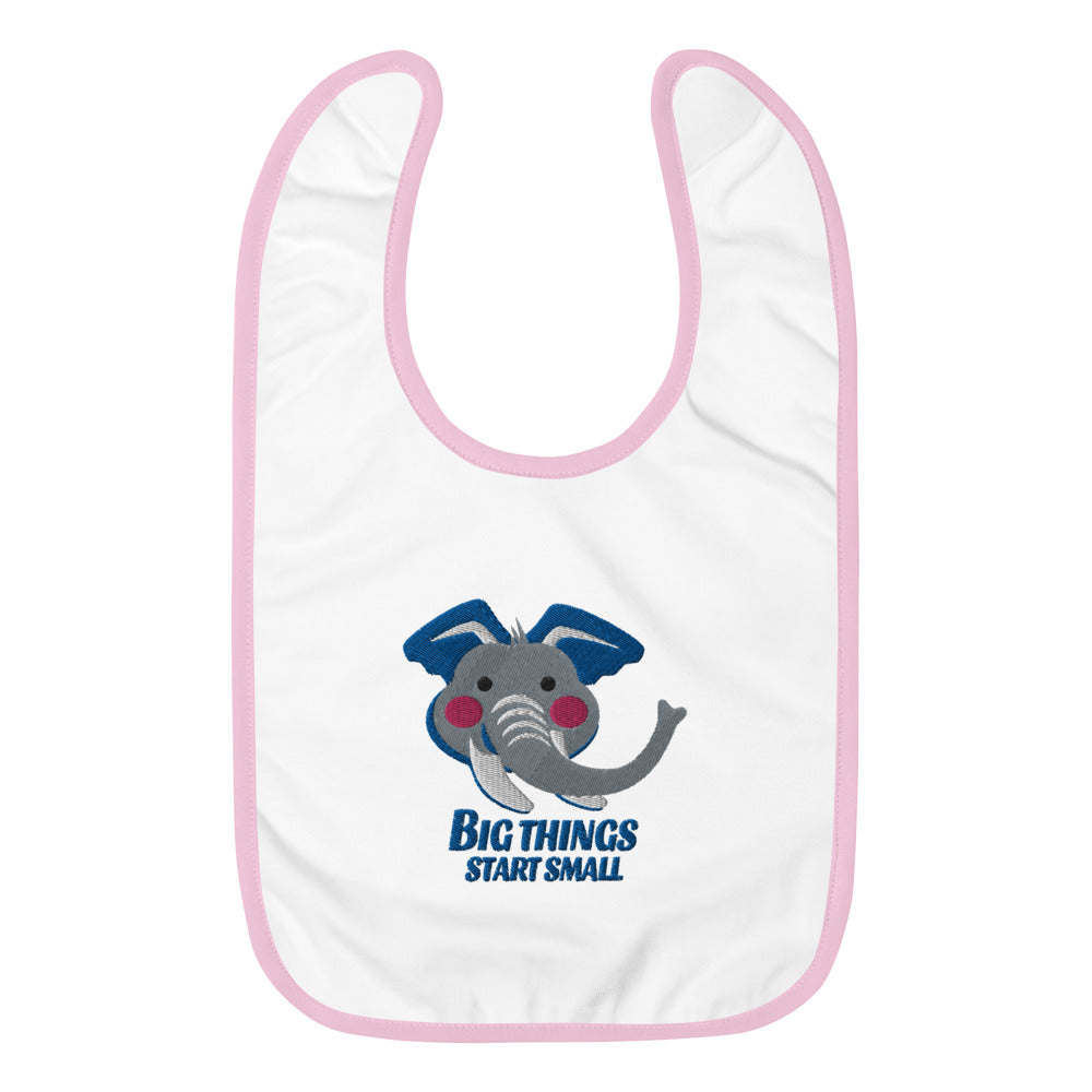 Big Things Start Small - Embroidered Baby Bib