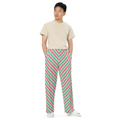 Candycane Stripes - Wide Leg Lounge Pants