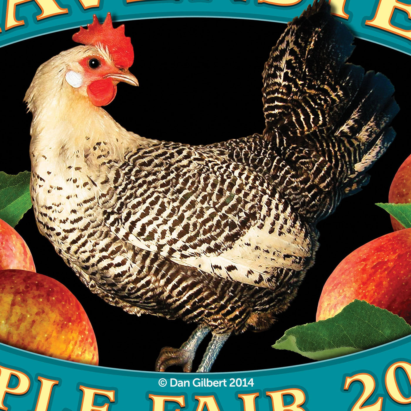 Limited Edition Giclée - Original Crate Label - Gravenstein Apple Fair 2014 (Rooster) - by Dan Gilbert