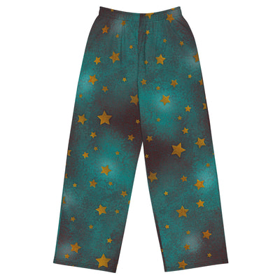 Stars on Teal - Wide-Leg Lounge Pants