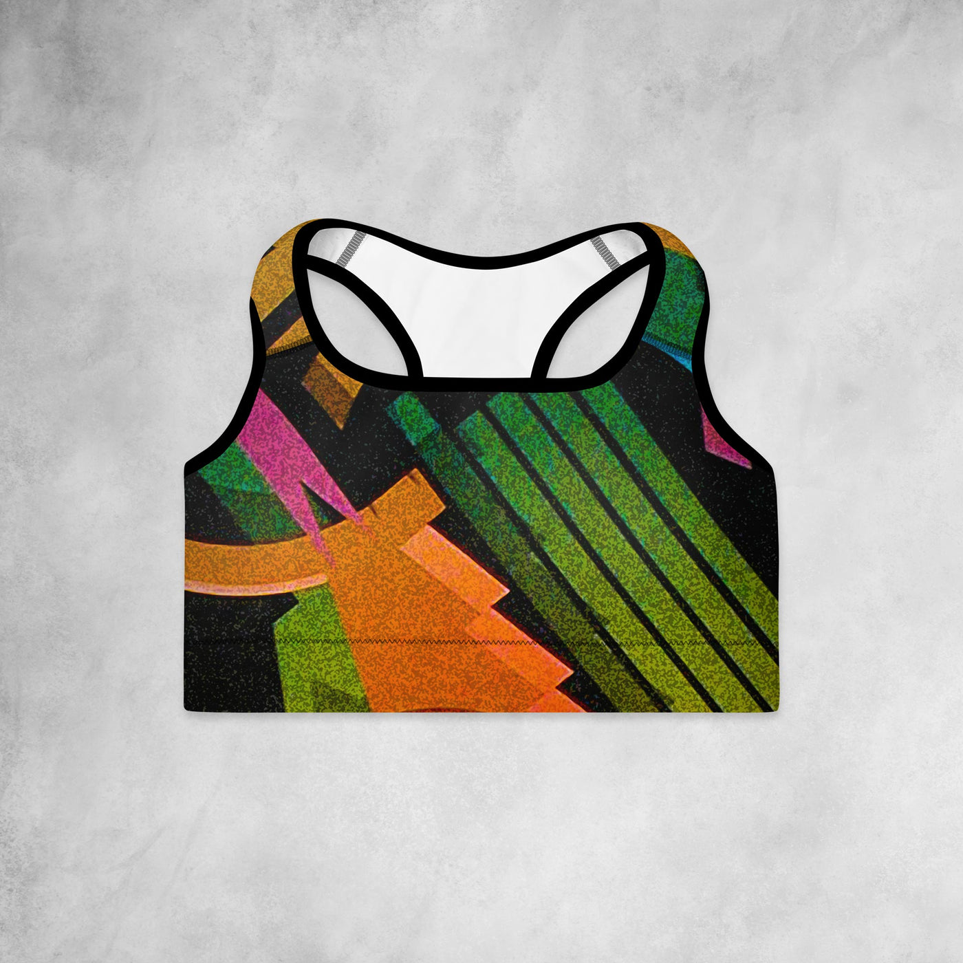 Tech Abstract 1 - Padded Sports Bra