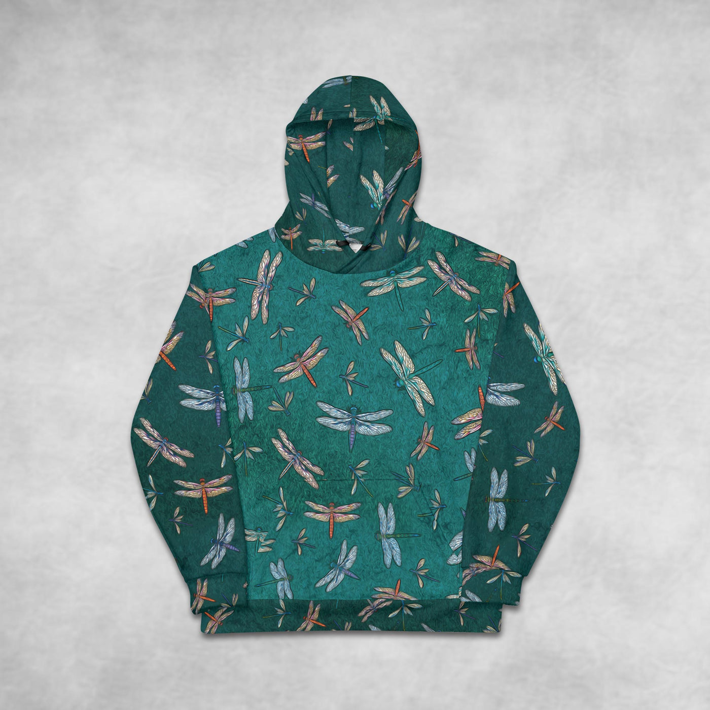 Dragonflies on teal - Hoodie