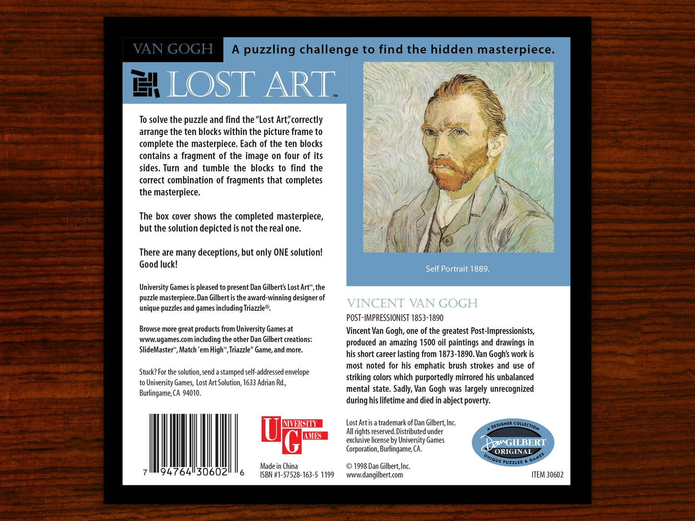 Rare Collectible Lost Art - Van Gogh - 3D Block Puzzle - by Dan Gilbert