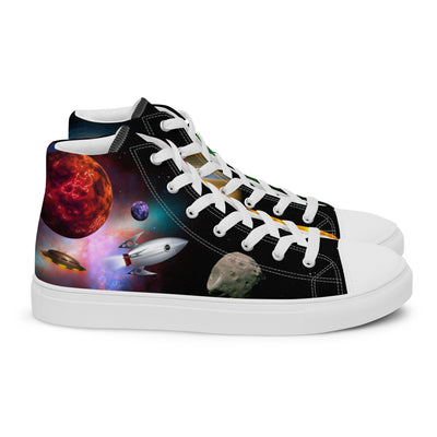 Space Fantasy - Men's High Top Canvas Shoes
