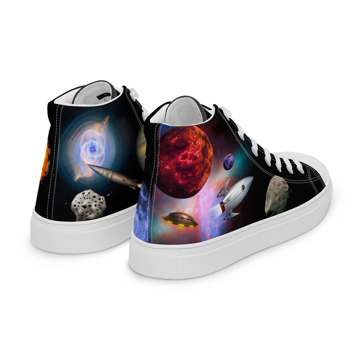 Space Fantasy - Men's High Top Canvas Shoes