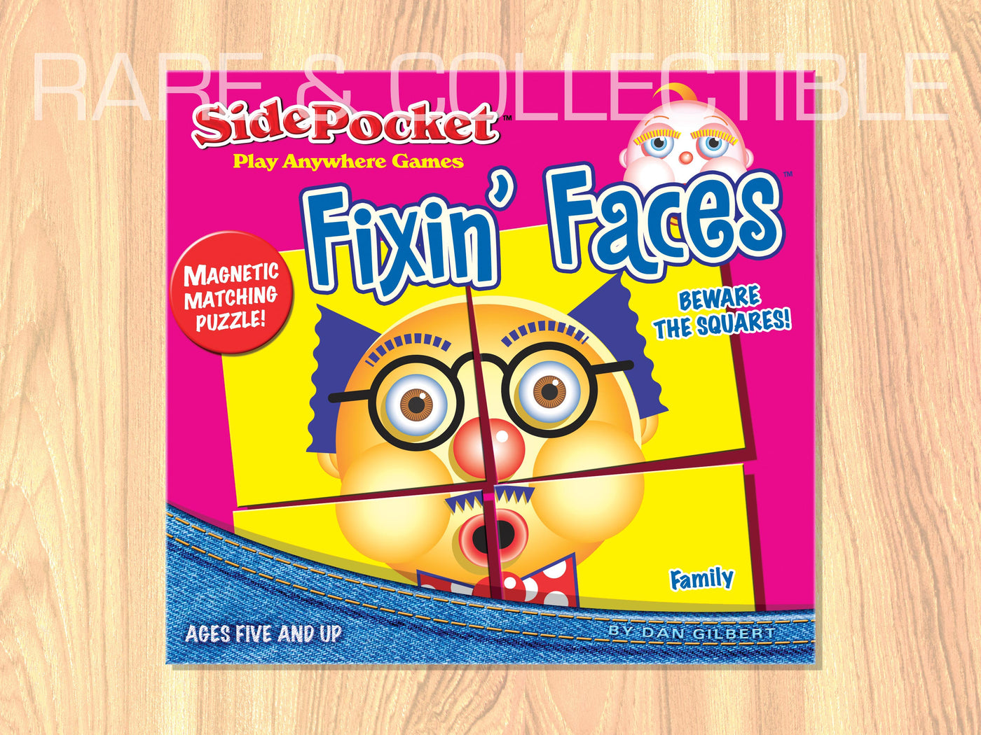 Rare & Collectable "Fixen' Faces" Family Magnetic SidePocket Brain Teaser Game by Dan Gilbert