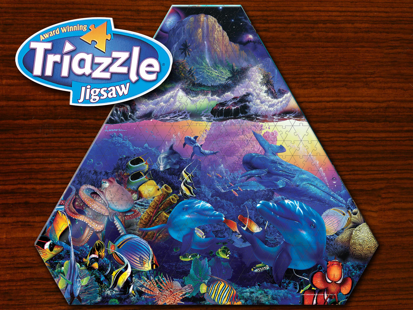 Triazzle Jigsaw - Rare Collectible puzzle - Cosmic Reef (NOT in Tray - Boxed puzzle) by Dan Gilbert
