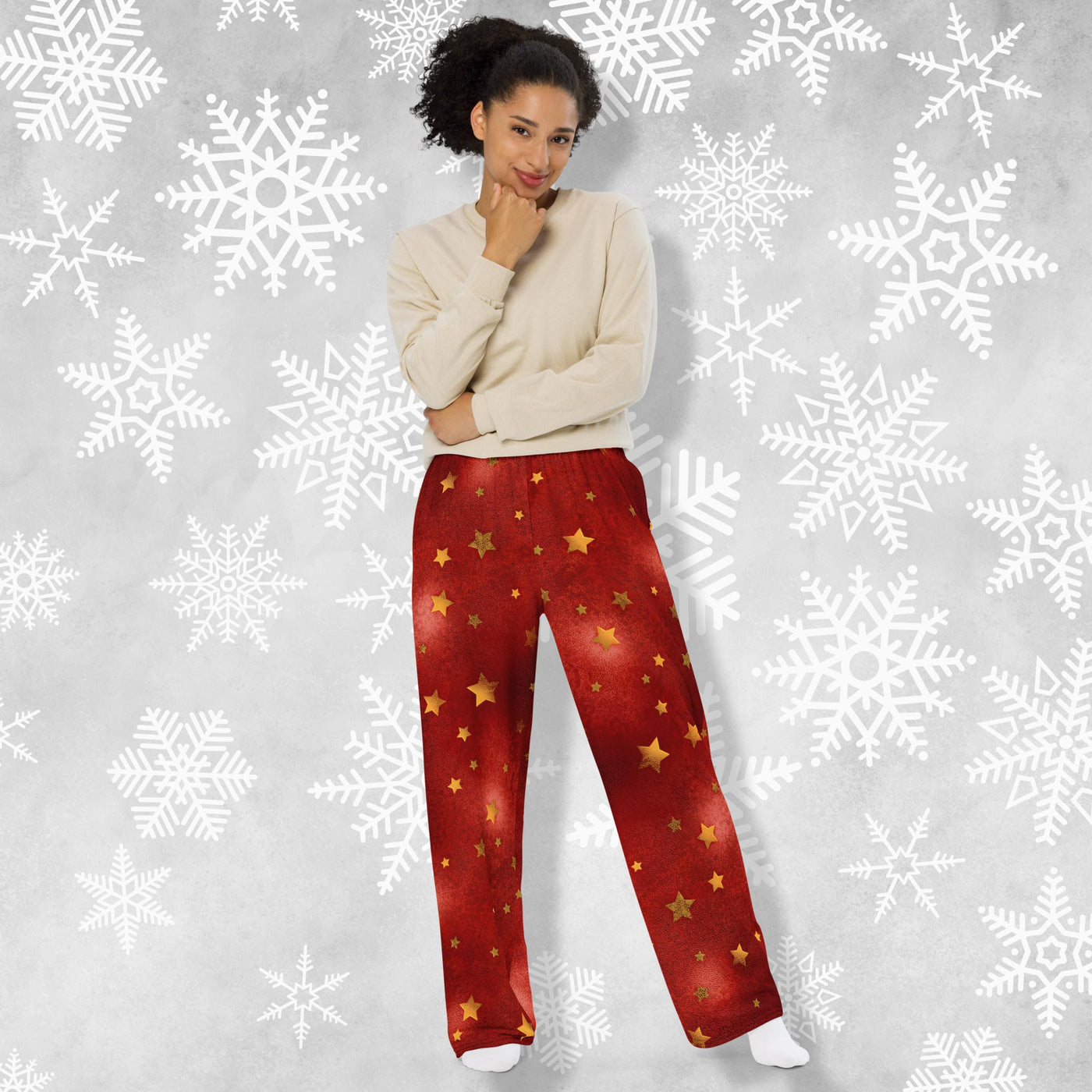 Stars on Red - Wide leg Lounge Pants