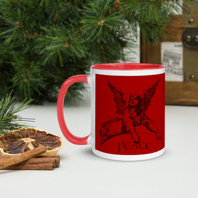 Peace Angel Ceramic Mug Red