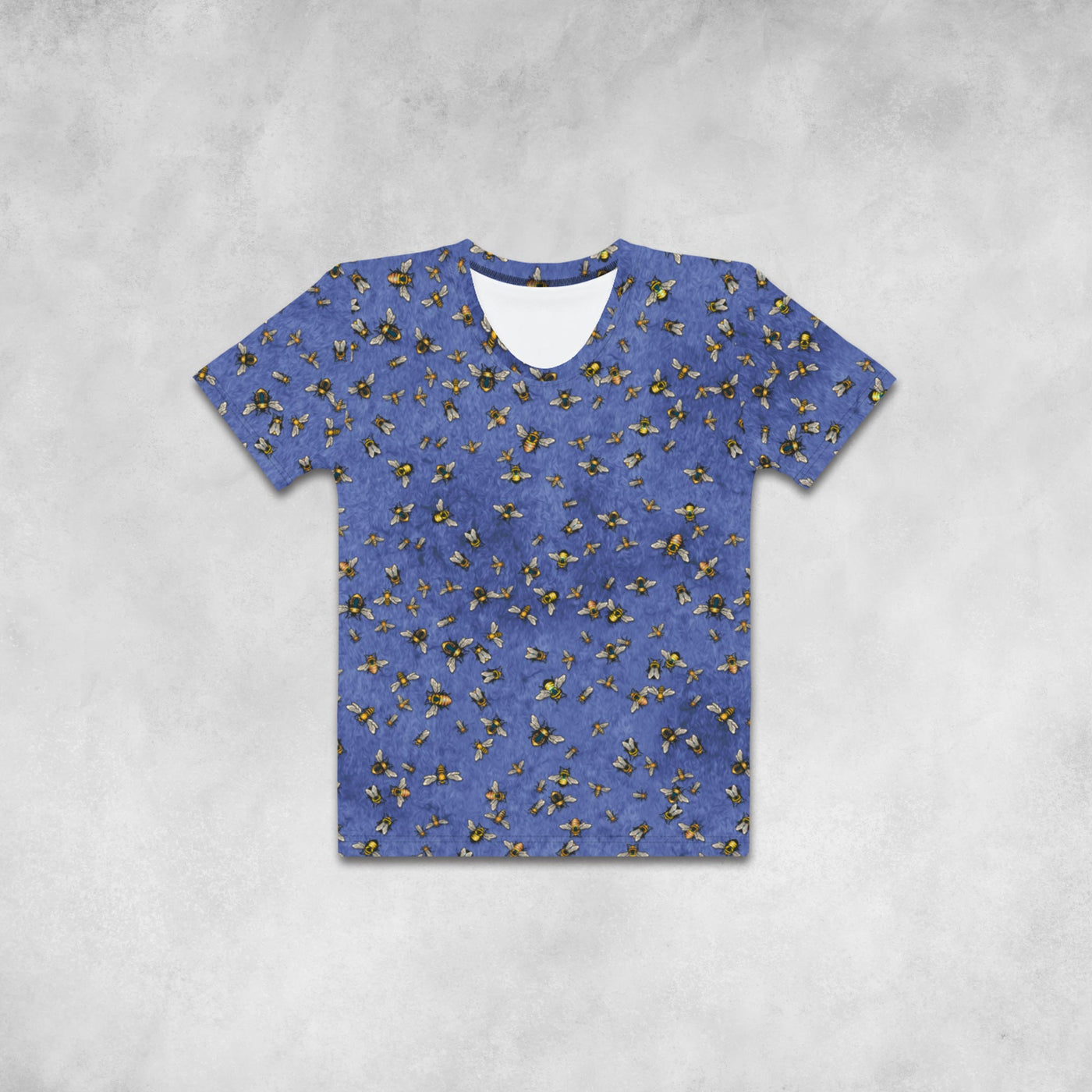 Bees on Blue - Women's  Crew Neck T-shirt