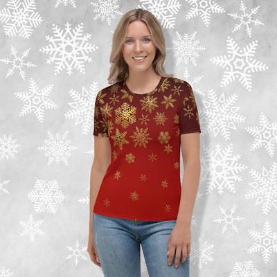 Snowflakes Red - Women's T-shirt