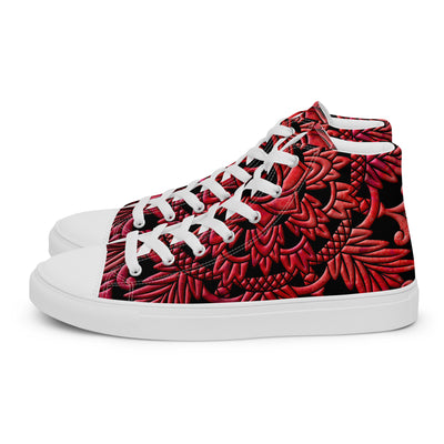 Mandala Red - Women's High Top Canvas Shoes
